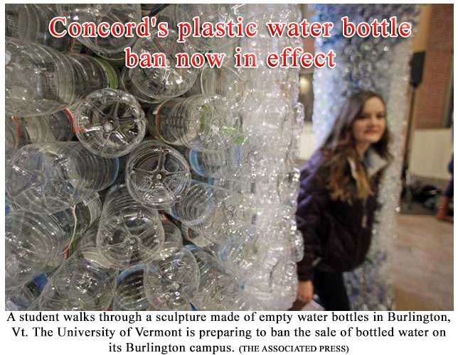 CONCORD -- A new ban on the sales of single-serving plastic water bottles has taken effect in Concord.