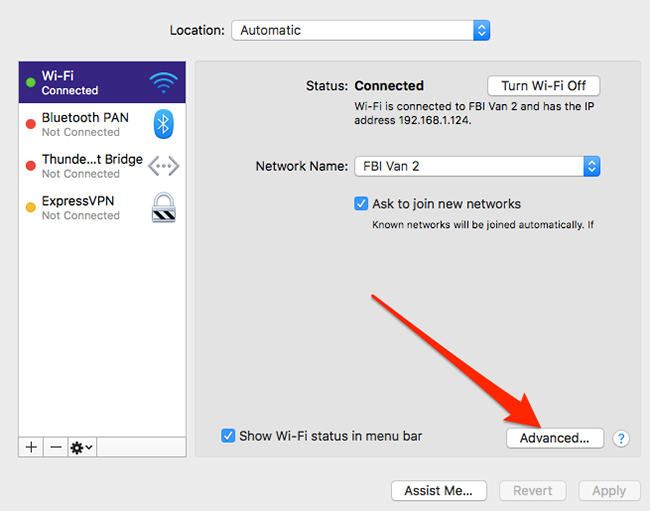 macOS DNS settings