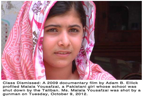 On Tuesday, cowered, masked Taliban gunmen answered Ms. Yousafzai’s courage with bullets, singling out the 14-year-old on a bus filled with terrified schoolchildren, then shooting her in the head and neck. Two other girls were also wounded in the attack. All three survived, but late on Tuesday doctors said that Ms. Yousafzai was in critical condition at a hospital in Peshawar, with a bullet possibly lodged close to her brain.